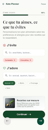Allergies & préférences sécurisées