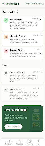 Notifications utiles, pas spammy