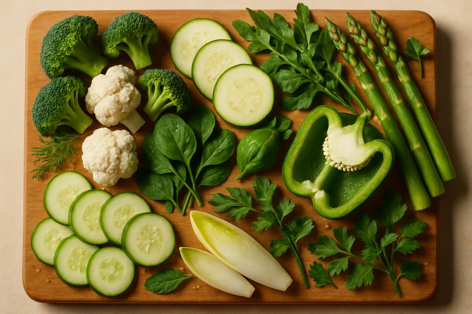 Légumes KETO à faibles glucides : brocoli, courgette, épinards, asperges, roquette