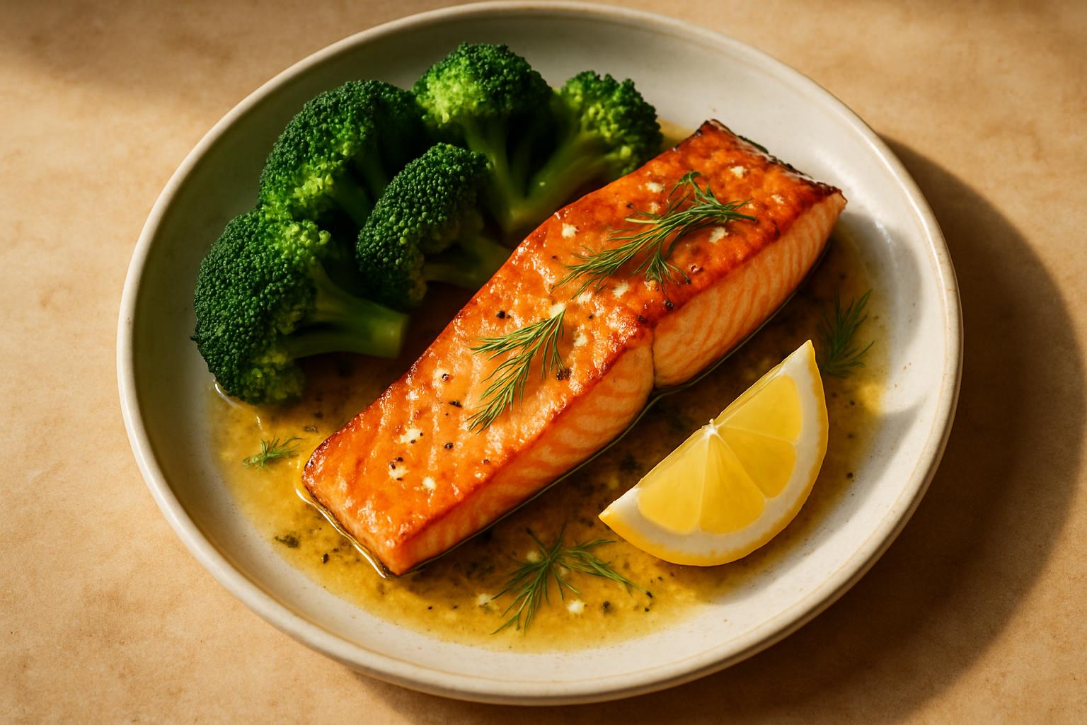 Saumon au beurre et brocoli vapeur — dîner KETO du lundi