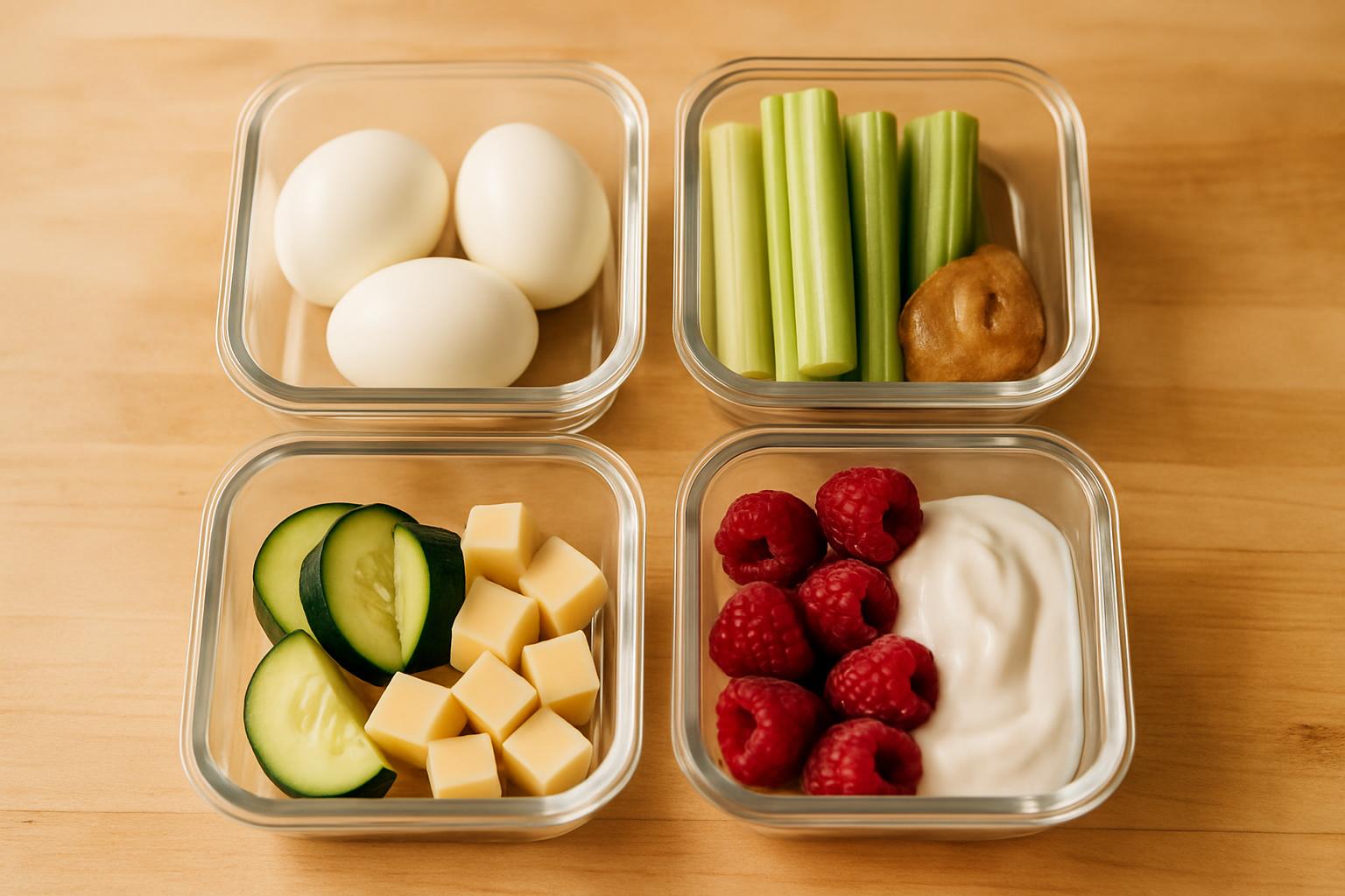 Snacks KETO préparés en boîtes hermétiques pour le bureau